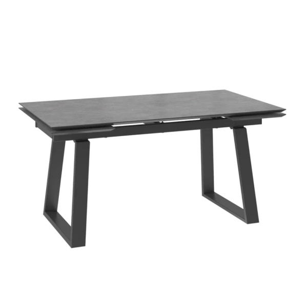 Стол ALTEZA-160, раздвижной 160(40+40)x90, КАМЕНЬ ТЕМНЫЙ - COMPAKT CER/ЧЕРНЫЙ